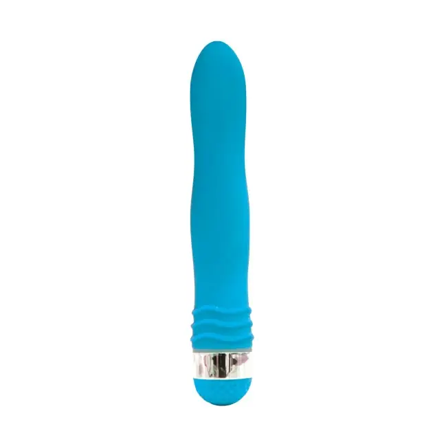 Голубой эргономичный вибратор Sexy Friend - 17,5 см
