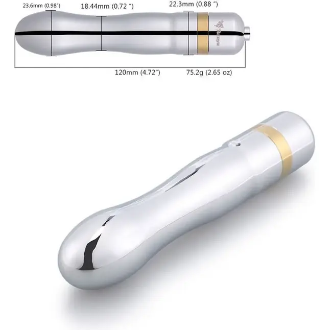 Классический серебристый вибратор Notabu - 12 см - NOTABU. Фотография 2.