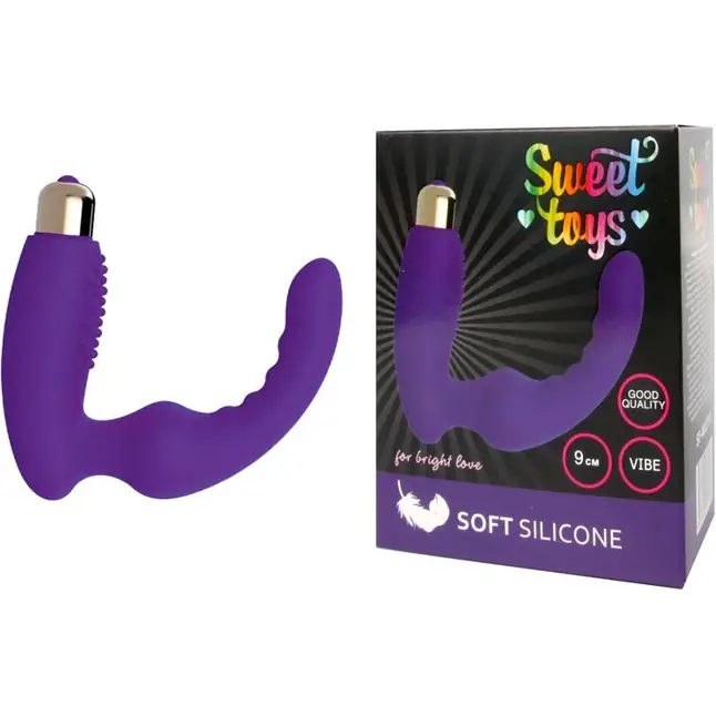 Фиолетовый вибростумулятор простаты с изогнутым кончиком - SWEET TOYS. Фотография 2.