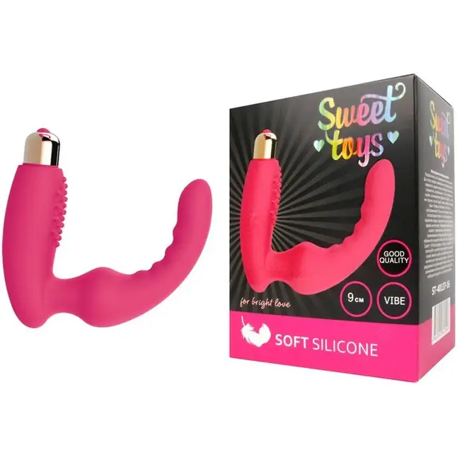Розовый вибростумулятор простаты с изогнутым кончиком - SWEET TOYS. Фотография 2.