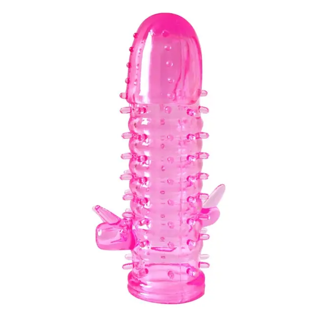 Закрытая рельефная насадка Crystal sleeve с усиками и пупырышками - 13 см - EROWOMAN-EROMAN