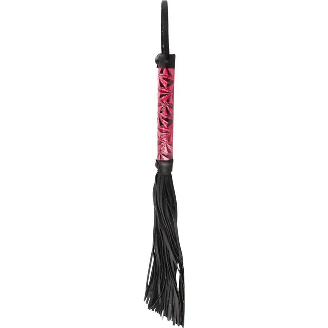 Аккуратная плетка с розовой рукоятью Passionate Flogger - 39 см