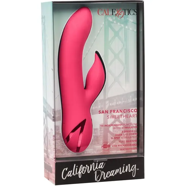Коралловый вибратор San Francisco Sweetheart с функцией движения пальчика - California Dreaming. Фотография 7.