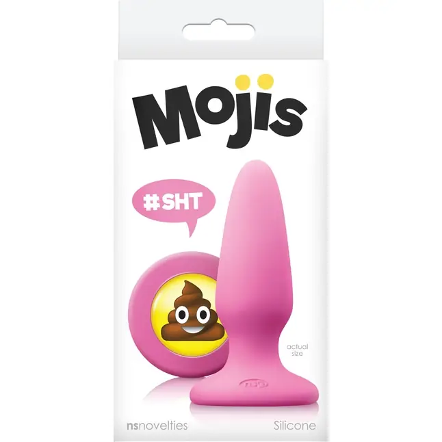 Розовая силиконовая пробка среднего размера Emoji SHT - 10,2 см - Mojis. Фотография 2.