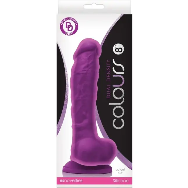 Фиолетовый фаллоимитатор с двойным слоем Dual Density 8 - 22,9 см. - Colours. Фотография 2.