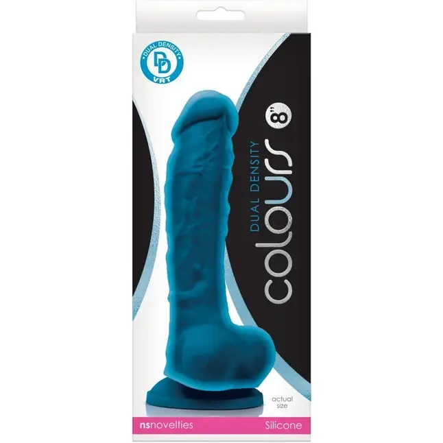 Голубой фаллоимитатор с двойным слоем Dual Density 8 - 22,9 см. - Colours. Фотография 2.