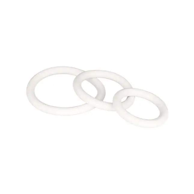 Набор из 3 белых эрекционных колец White Rubber Ring Set - Rings!. Фотография 2.
