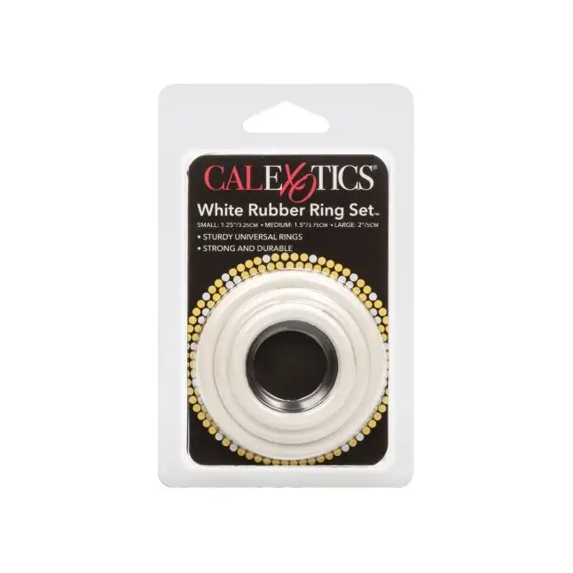 Набор из 3 белых эрекционных колец White Rubber Ring Set - Rings!. Фотография 3.