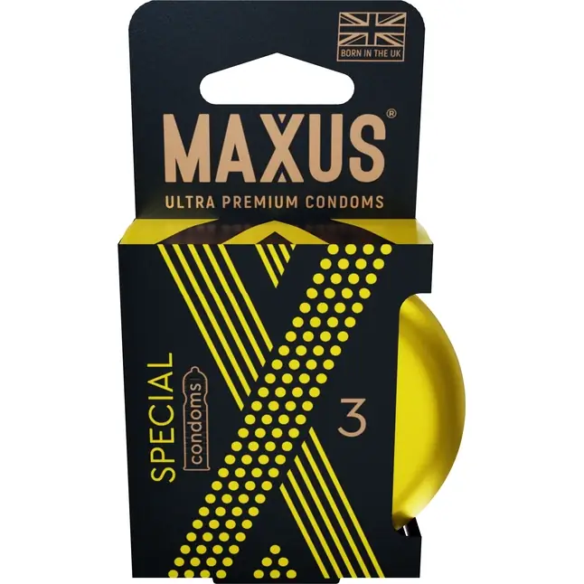 Презервативы с точками и рёбрами в железном кейсе MAXUS Special - 3 шт