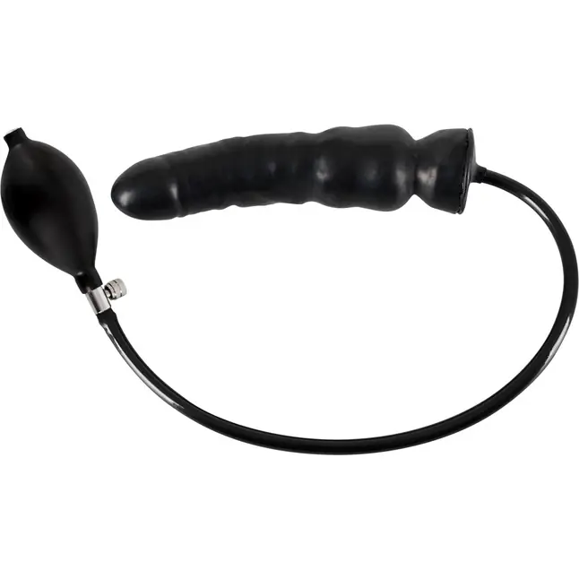 Чёрный надувной фаллоимитатор из латекса Inflatable Latex Dildo - 20 см - Late X