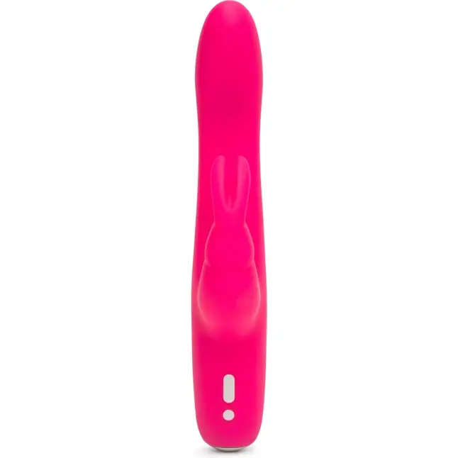 Розовый перезаряжаемый вибратор Rabbit Slimline Curve Rechargeable - 24 см. Фотография 2.