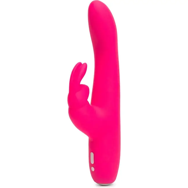 Розовый перезаряжаемый вибратор Rabbit Slimline Curve Rechargeable - 24 см