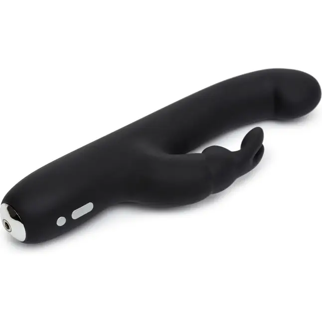 Чёрный вибратор Slimline G-Spot Rechargeable Rabbit Vibrator - 24,1 см. Фотография 4.