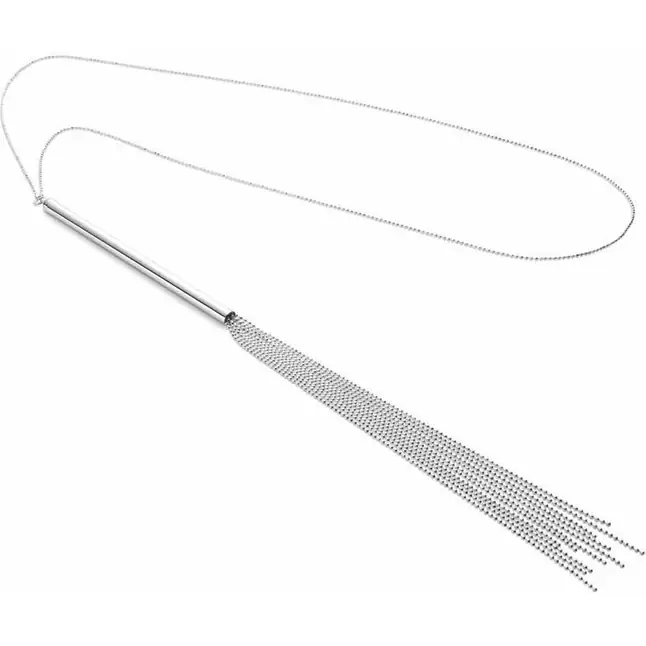 Серебристое украшение в виде плети MAGNIFIQUE NECKLACE WHIP. Фотография 2.
