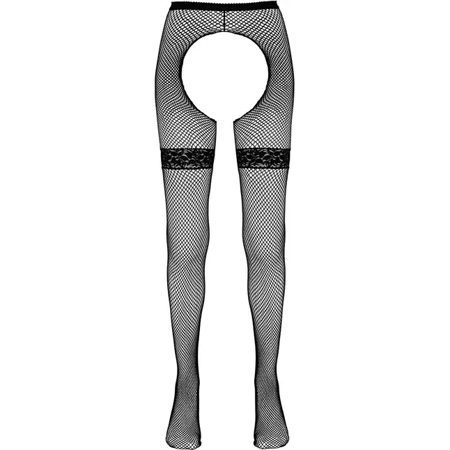 Колготки в сетку с большим вырезом - Cottelli Collection. Фотография 4.