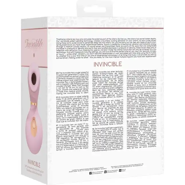 Розовый клиторальный вакуум-волновой массажер Irresistible Invincible. Фотография 7.