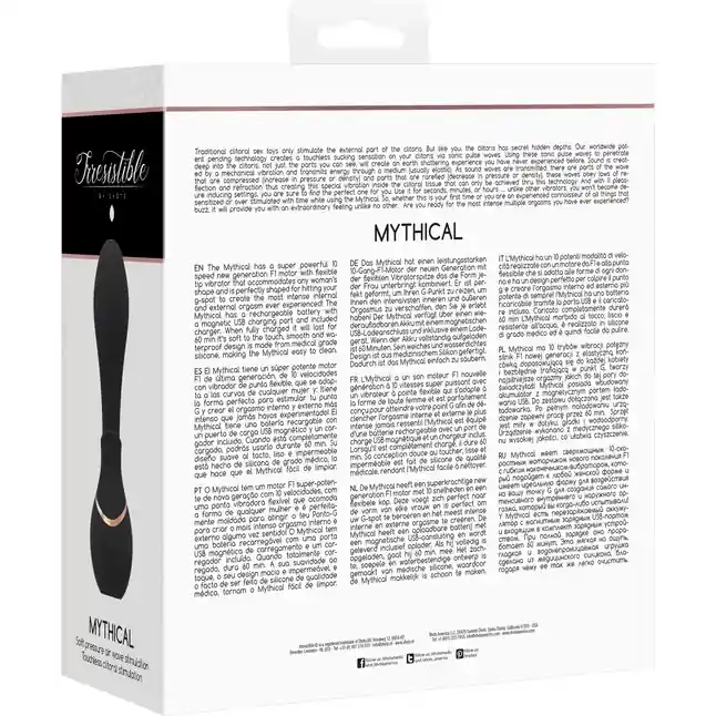 Черный вакуум-волновой массажер с двойной стимуляцией Irresistible Mythical. Фотография 8.