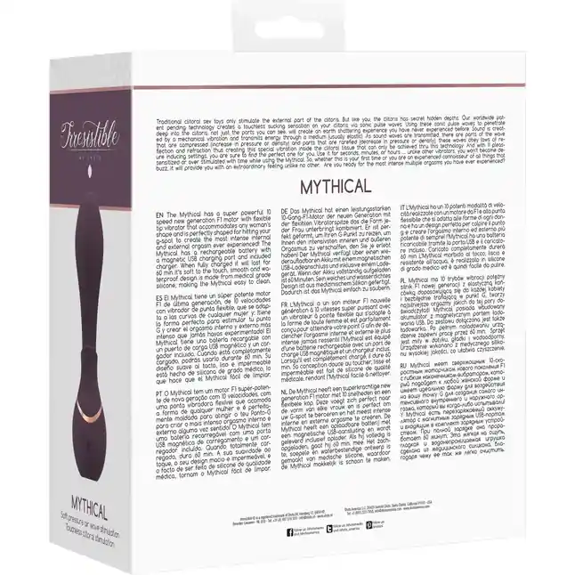 Фиолетовый вакуум-волновой массажер с двойной стимуляцией Irresistible Mythical. Фотография 8.