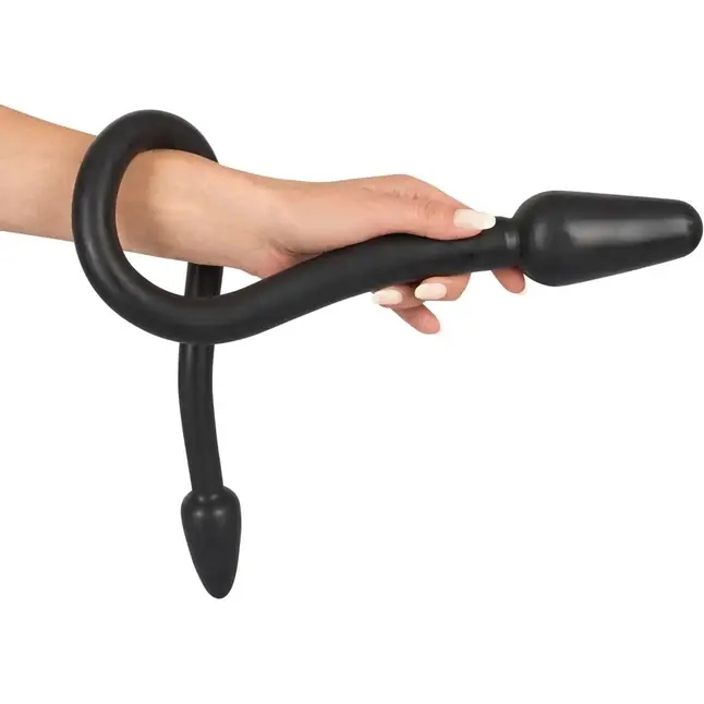 Черный двусторонний анальный плаг с гибким соединением Double Plug - You2Toys. Фотография 2.