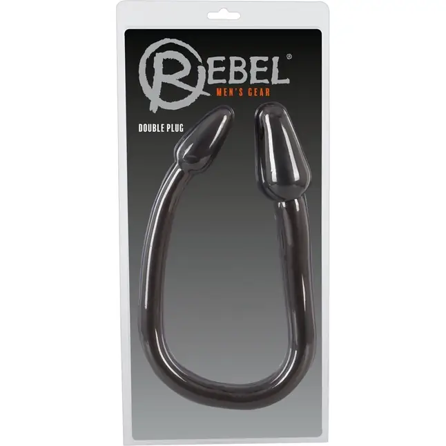 Черный двусторонний анальный плаг с гибким соединением Double Plug - You2Toys. Фотография 6.