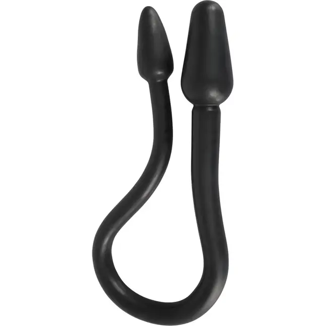 Черный двусторонний анальный плаг с гибким соединением Double Plug - You2Toys