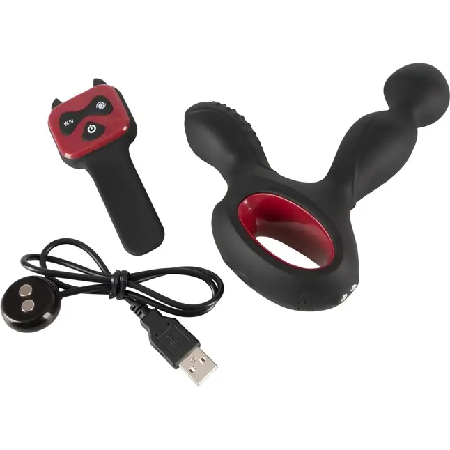 Черный вибромассажер простаты с нагревом и ротацией Prostate Plug - 14,5 см - You2Toys. Фотография 5.