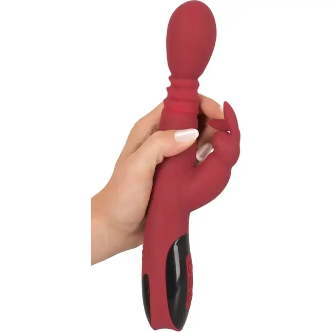 Красный вибромассажер с клиторальным отростком Rabbit Vibrator - 26,5 см - You2Toys. Фотография 3.