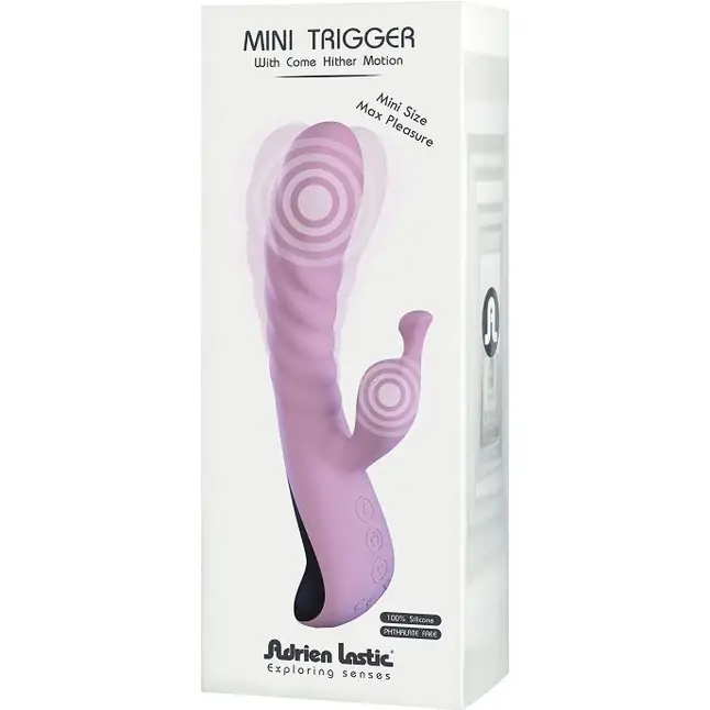 Нежно-розовый вибростимулятор Mini Trigger - 18 см. Фотография 2.