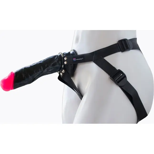 Страпон Harness Realistic с розовой головкой - 20,5 см - HARNESS CLASSIC