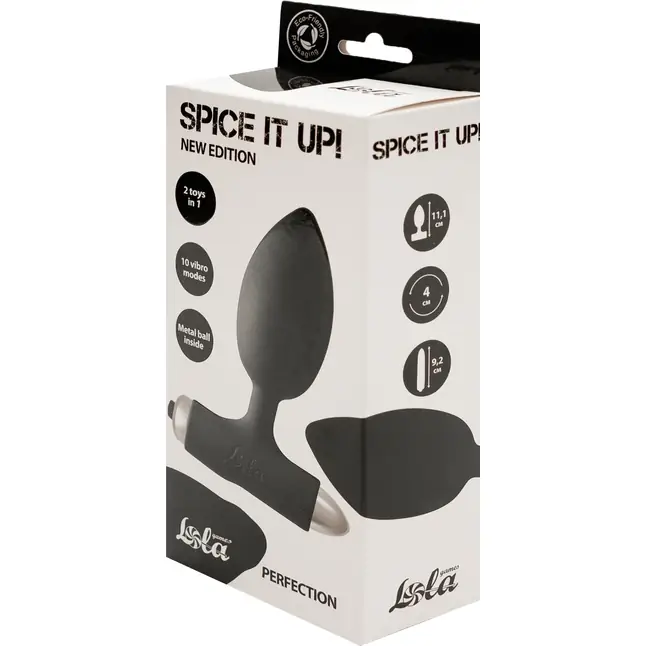 Черная анальная вибропробка New Edition Perfection - 11,1 см - Spice It Up. Фотография 3.