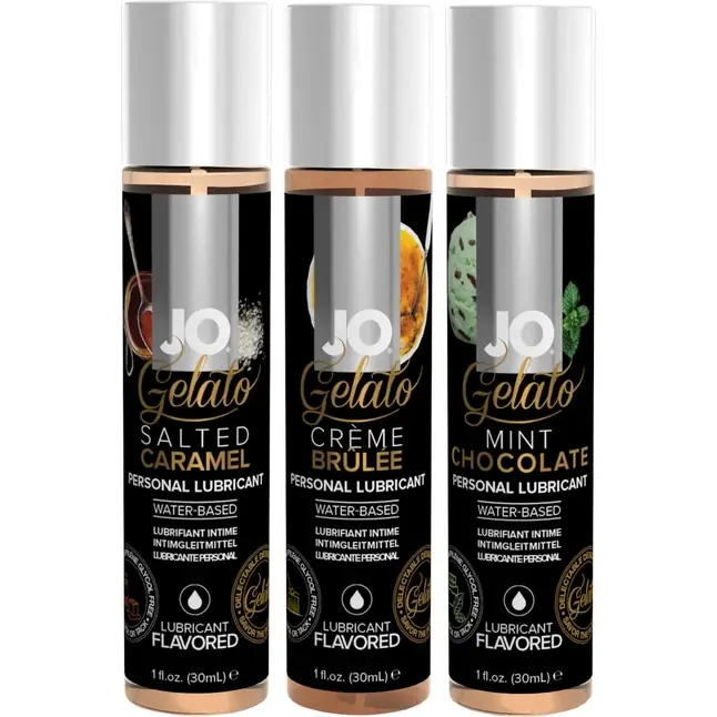 Подарочный набор вкусовых лубрикантов Tri-Me Triple Pack Gelato - JO Gelato. Фотография 2.