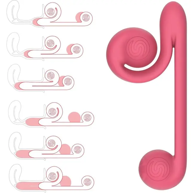 Уникальный розовый вибромассажер-улитка для двойной стимуляции Snail Vibe. Фотография 3.