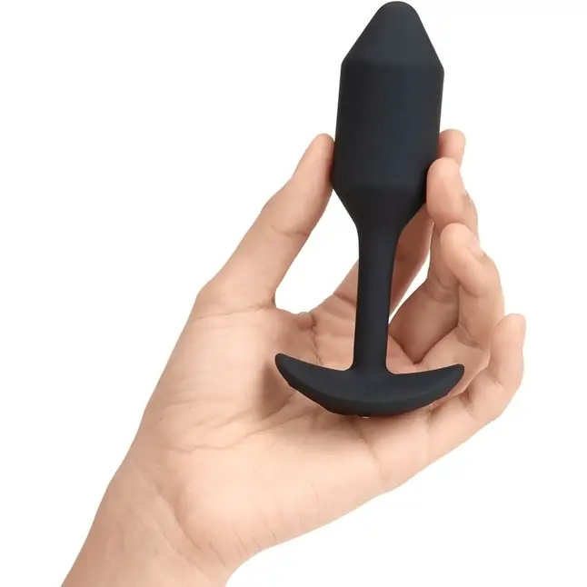Чёрная пробка для ношения с вибрацией Snug Plug 2 - 11,4 см. Фотография 3.