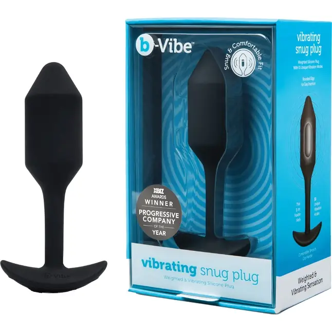 Чёрная пробка для ношения с вибрацией Snug Plug 2 - 11,4 см
