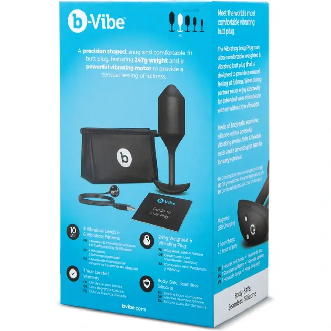 Черная пробка для ношения с вибрацией Snug Plug 4 - 14 см. Фотография 7.
