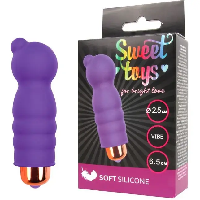 Фиолетовая вибропуля с выступом на кончике - SWEET TOYS. Фотография 2.