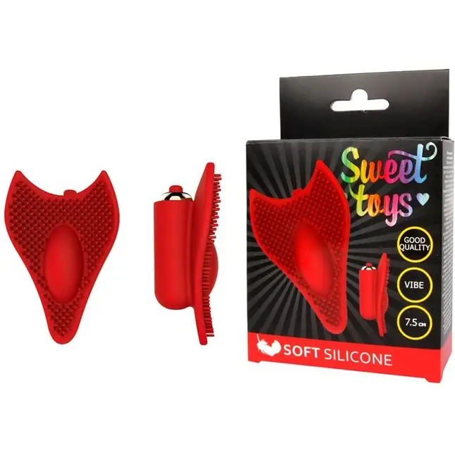 Красный клиторальный стимулятор с шипиками - 7,5 см. - SWEET TOYS. Фотография 2.