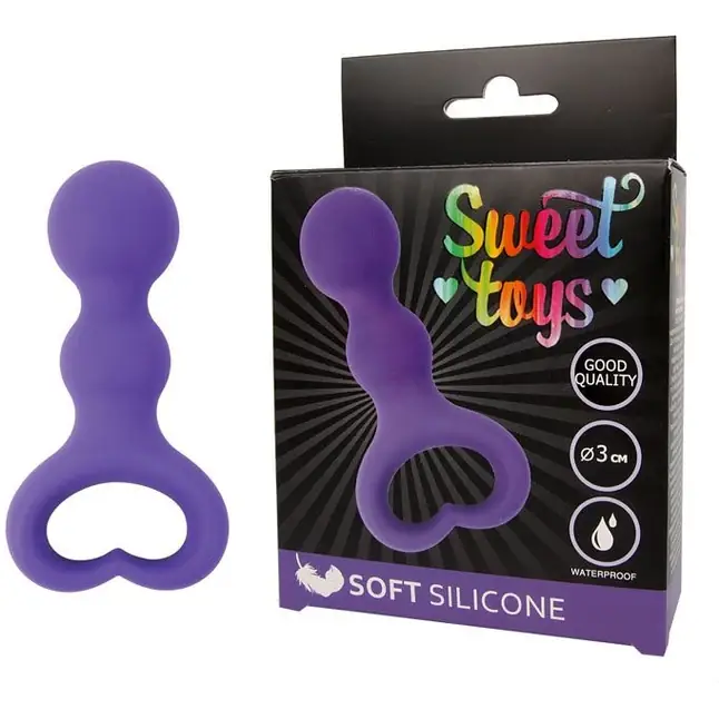 Фиолетовая анальная втулка - 6,5 см - SWEET TOYS. Фотография 2.