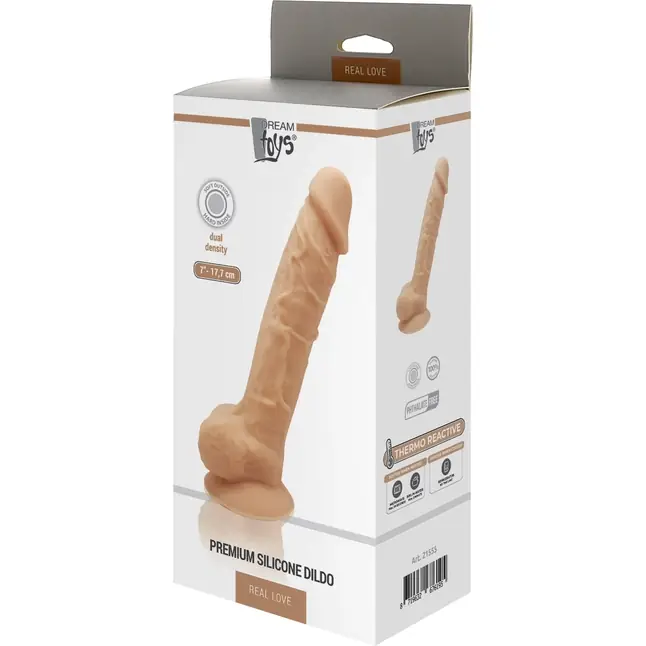 Телесный реалистичный фаллоимитатор DILDO 7INCH FLESH - 17,7 см - Real Love. Фотография 2.