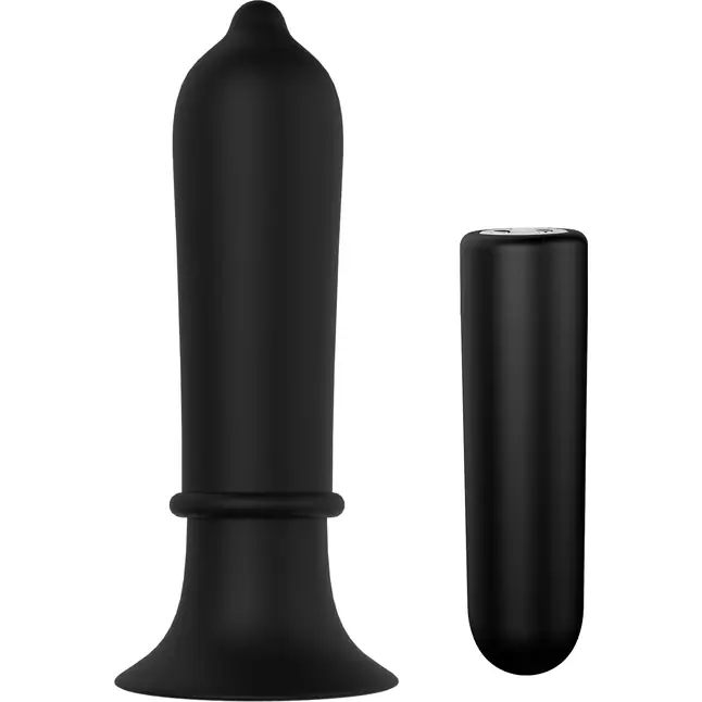 Черный вибромассажер для анальной стимуляции TORPEDO PLUG - 11,2 см - Cheeky Love