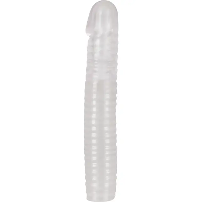 Прозрачная рифленая вибронасадка Vibrating Sleeve - 22,5 см - You2Toys. Фотография 3.