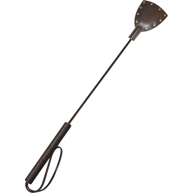 Коричневый стек Готика с петлёй и клёпками - 67 см - BDSM accessories