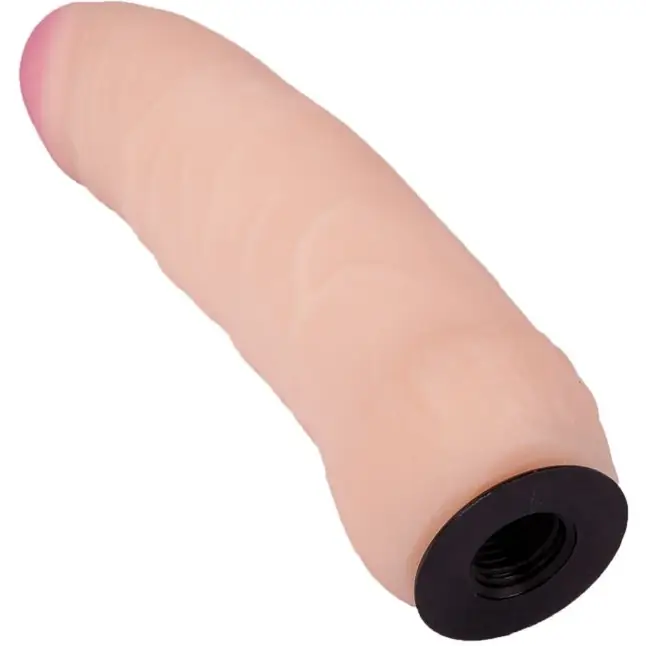 Черный пояс-трусики с двумя телесными насадками Soft-Dolli - 15,7 и 10 см. Фотография 8.