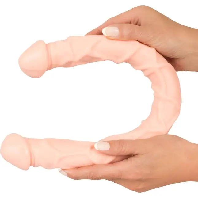 Телесный двусторонний реалистичный фаллоимитатор Double Dong - 45,8 см - Nature Skin. Фотография 3.