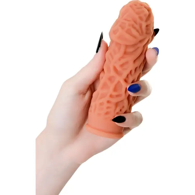 Насадка на фаллос с рельефными складочками Extreme Sleeve 012 S-size - 12,7 см. Фотография 5.