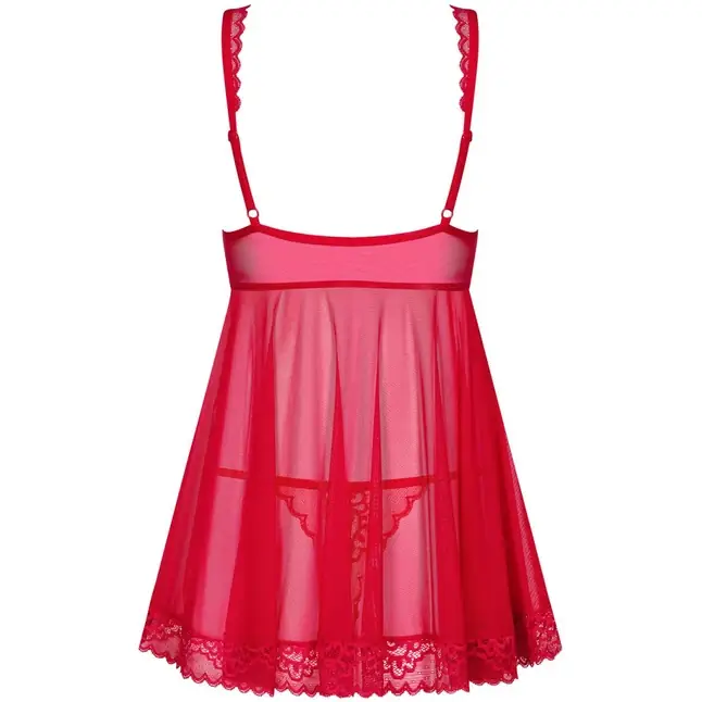 Кружевная коротенькая сорочка Rougebelle с открытым животиком - Sexy. Фотография 3.