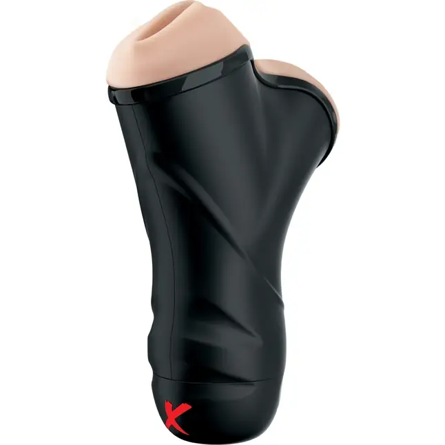 Мастурбатор в колбе с двумя тоннелями Double Penetration Vibrating Stroker - PDX Elite