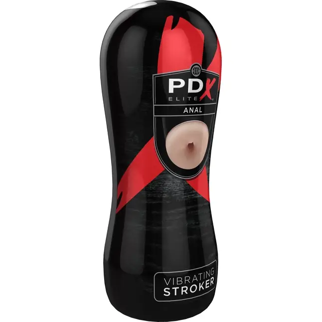 Телесный вибромастурбатор-анус в тубе Vibrating Anal Stroker - PDX Elite. Фотография 3.