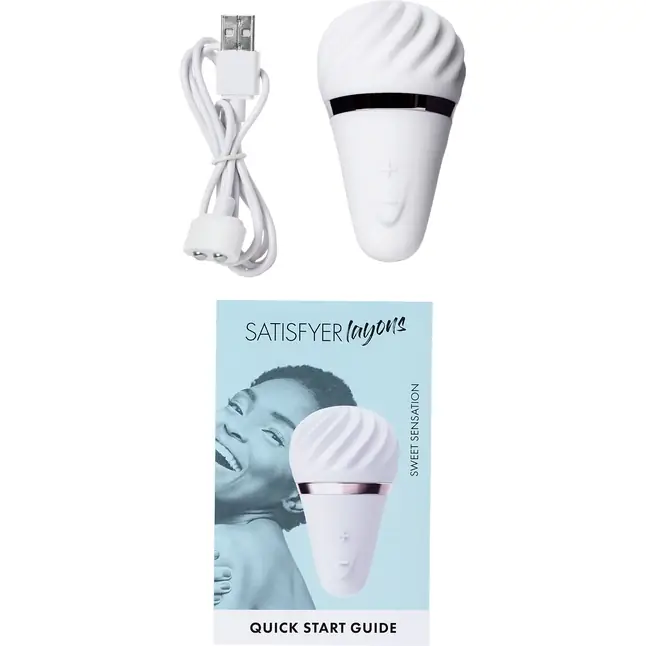 Белый вибромассажер Satisfyer Little Wand. Фотография 5.