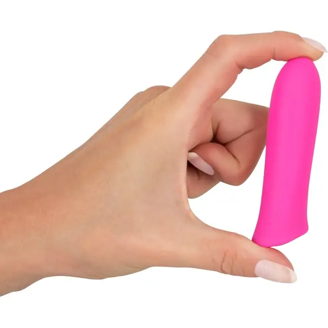 Розовый мини-вибромассажер Rechargeable Power - 8,5 см - Sweet Smile. Фотография 3.